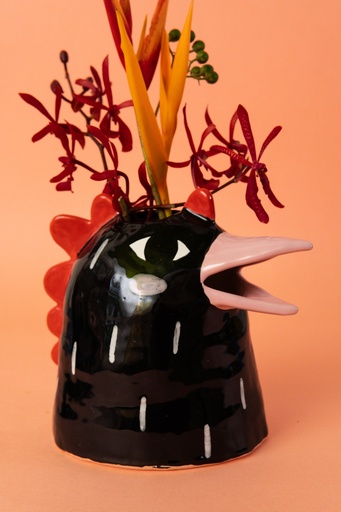 Vase Black Chicken by Ceramiquinho