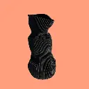 Vase Wrinkle by É Pedra BLACK