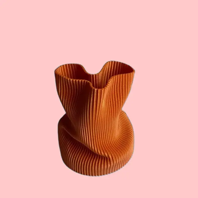 Vase Wrinkle by É Pedra TERRACOTTA