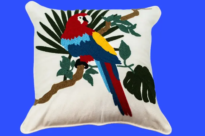 Cushion Parrot embroidered by Decortextil