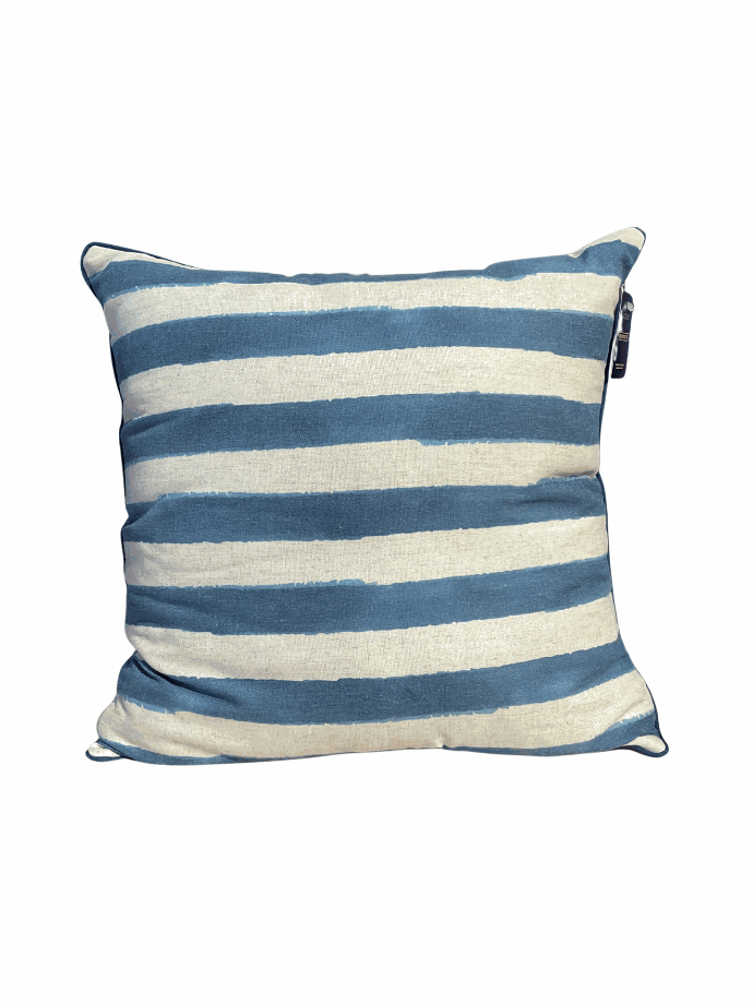 Blue Stripe Print outdoor Cushion by decortextil
