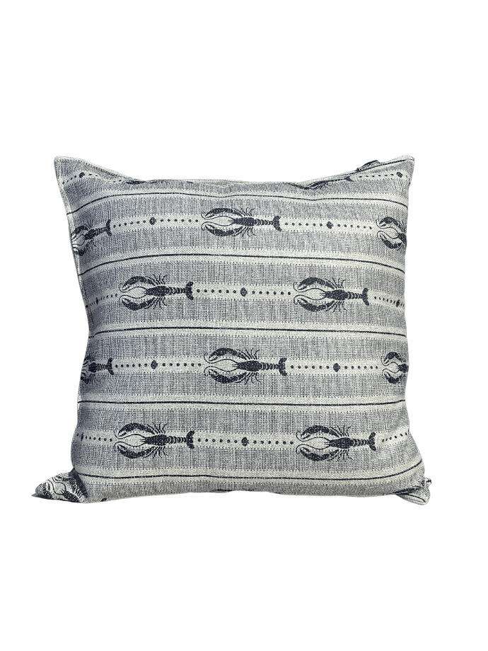 Blue multi Lobster print cushion by decortextil