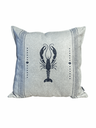 Blue Singular Lobster print cushion by decortextil