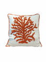 Orange coral reef embroidered cushion by Decortextil