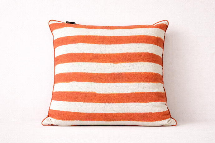 Cushion Cover Tangerine stripes by Decortextil