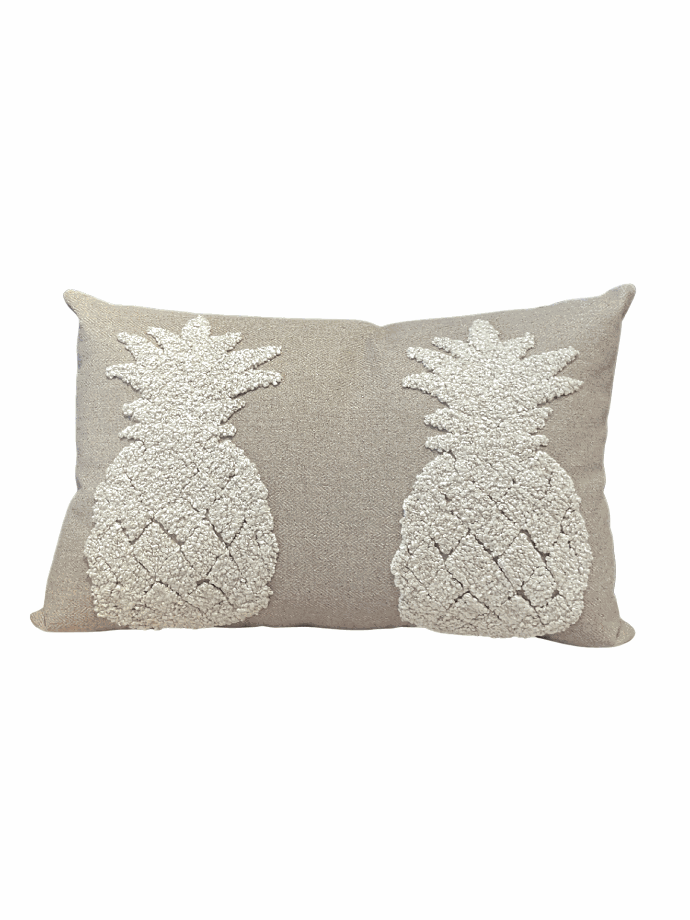 Soft beige & ivory pineapple cushion small by Decortextil