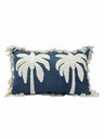 Double palm trees navy blue cushion by Decortextil