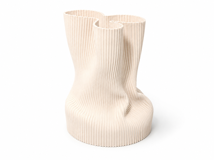 Vase Wrinkle M Beige by É Pedra