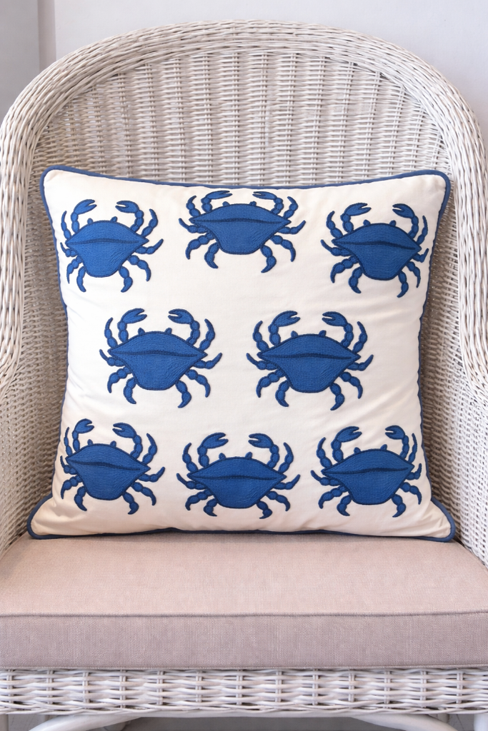 Cushion Cover Navy Blue Crab by Deortextil