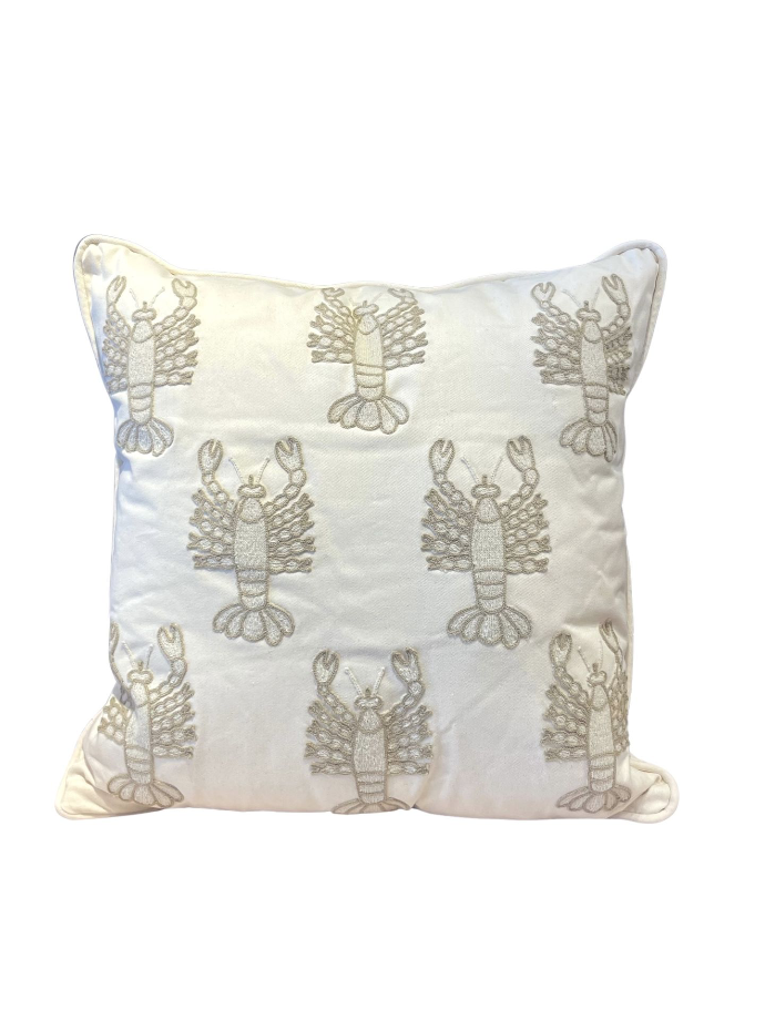 Beige Lobster Thread Cushion By Decortextil
