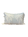 Beige Coastal Double Palm Tree Fringe Cushion By Decortextil