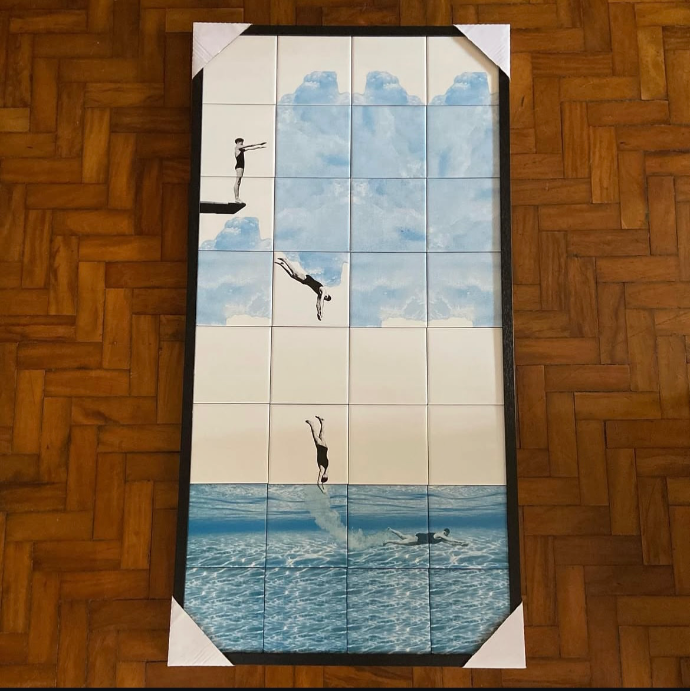Tile Vertical Dive Frame 1.28x64cm by Greghi
