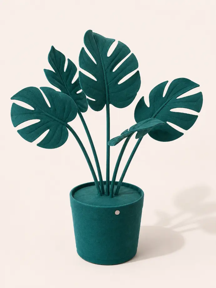 Sculpture Large Green Monstera Leaf by Vanessa Lazzari