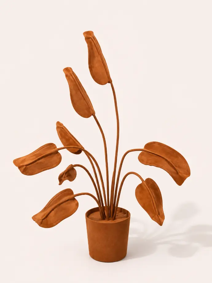 Sculpture Large Terracotta Alocasia by Vanessa Lazzari