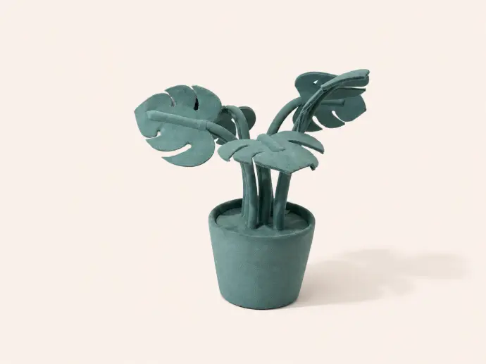 Sculpture Mini Green Monstera Leaf by Vanessa Lazzari