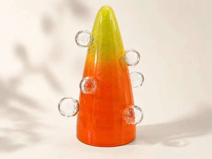 Sculpture Orange & Yellow Glass Ceramic by Naka Cerâmica
