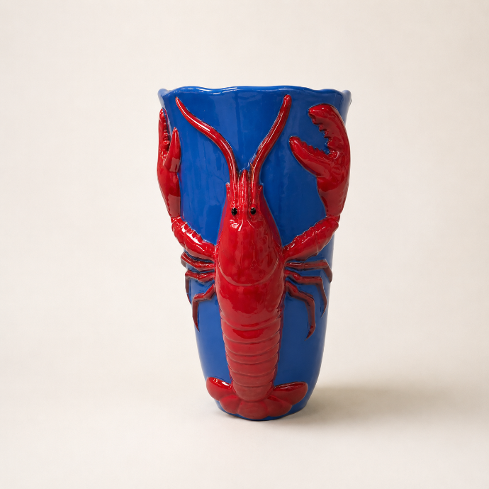 Vase Blue Lobster without Base by Camistef Design Concept