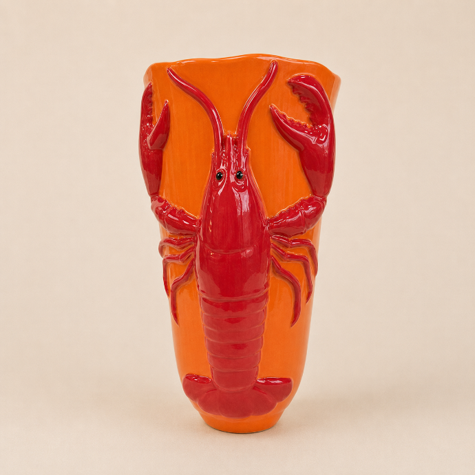 Vase Orange Lobster without Base by Camistef Design Concept