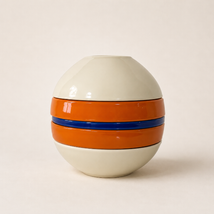 Serving Tray Set Blue & Orange Sphere (5 pcs) by Camistef Design Concept