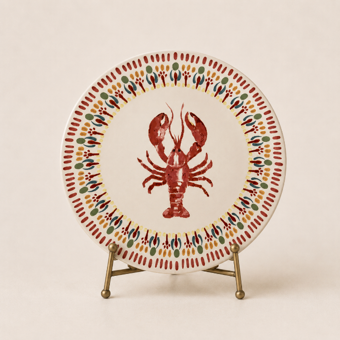Side plates (set of 6) Lobster Pattern by Camistef Design