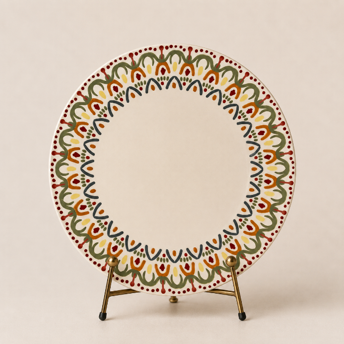 Plate (set of 6)  Multicolor Pattern 25cm by Camistef Design