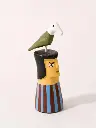 Sculpture Head with Bird Small 2 by Cícero from Ilha do Ferro