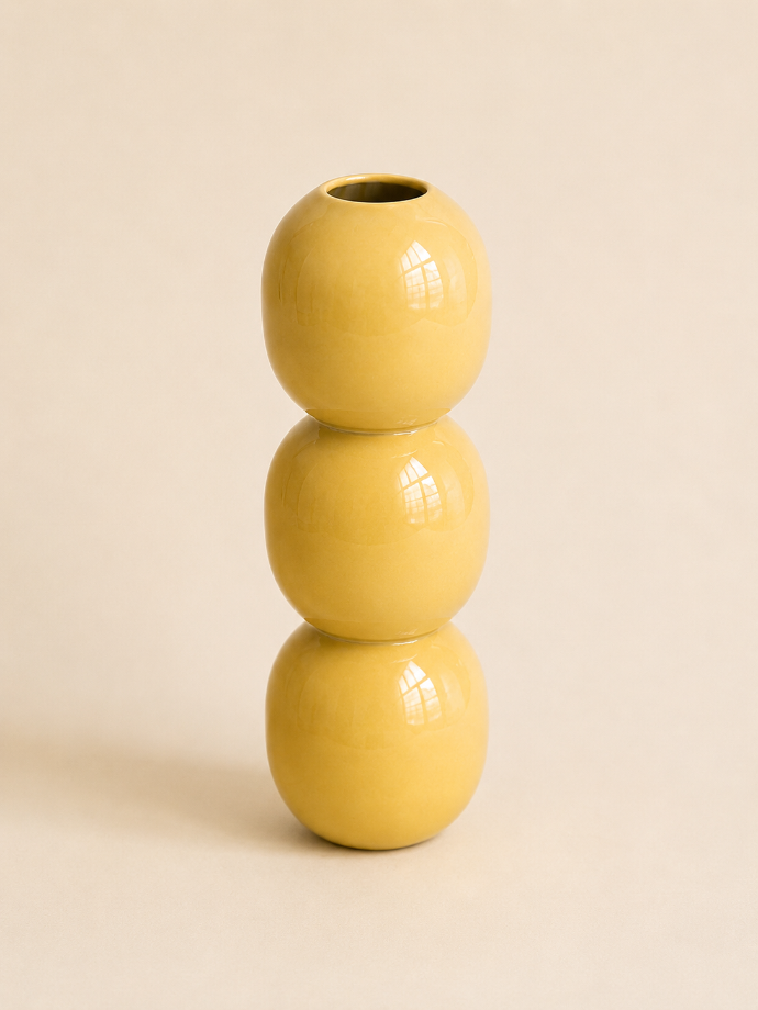 Vase Orbs Yellow M by Vintage & Cool