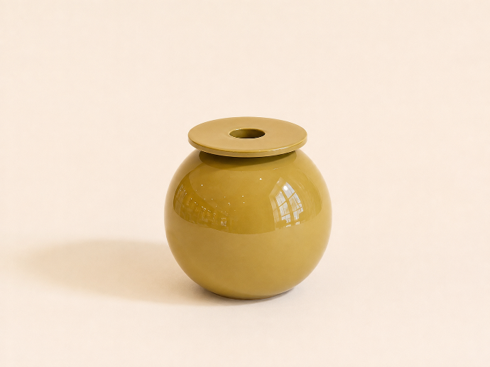 Vase Orbs  olive-mustard S by Vintage & Cool