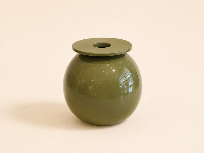 Vase Orbs Olive Green by Vintage & Cool