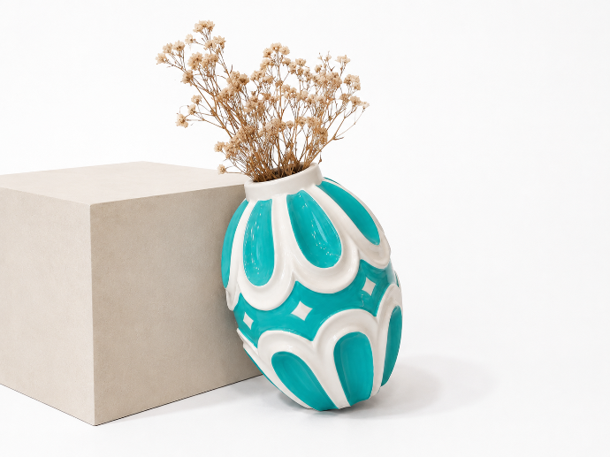 Vase Kaleidoscope Blue by Camistef