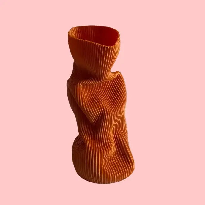 Vase Wrinkle L by É Pedra TERRACOTTA