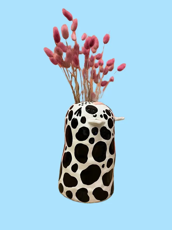 Vase Cat B&W by Ceramiquinho