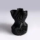 Vase Wrinkle M by É Pedra BLACK