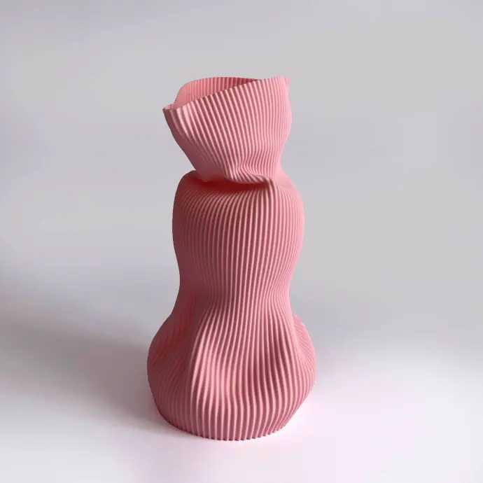 Vase Wrinkle L Pink by É Pedra