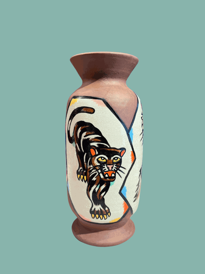 Vase Brown Tiger by Juliana Wimmers