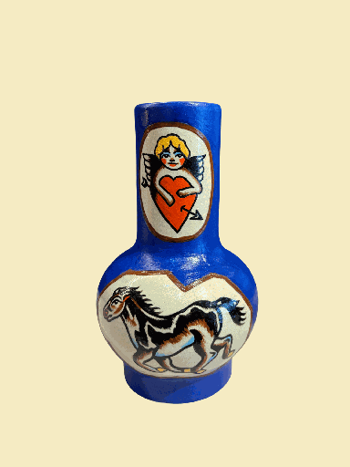 Vase Blue Tiger Woman by Juliana Wimmers
