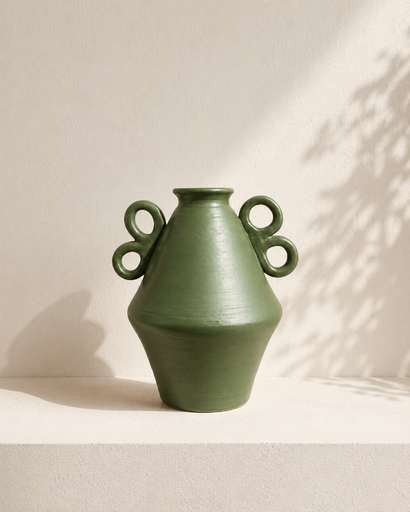[cas00011] Vase Green Butterfly 2 by Casa Bonita