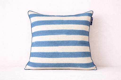 [dec00009] Coastal Blue Striped Cushion Cover by Decortextil