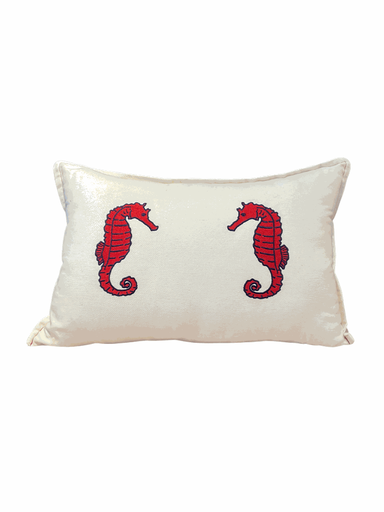 [dec000036] Cushion Red Seahorse duo by Decortextil