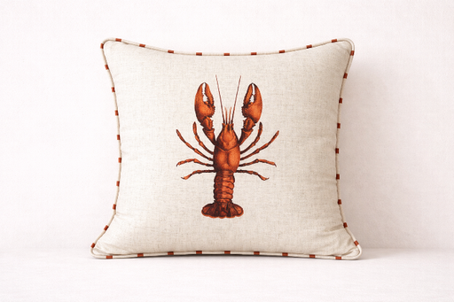 [dec000041] Terracotta SINGULAR LOBSTER CUSHION BY DECORTEXTIL