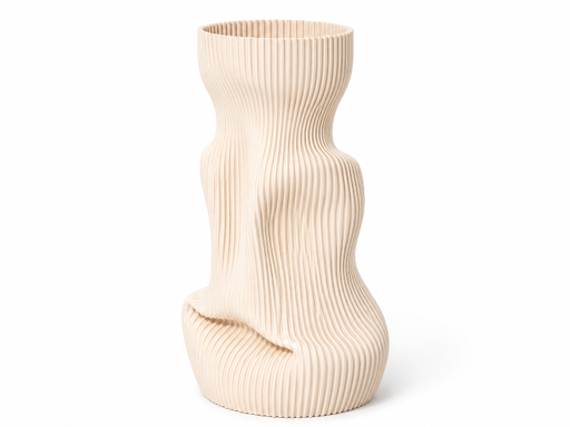 Vase Wrinkle L Beige by É Pedra