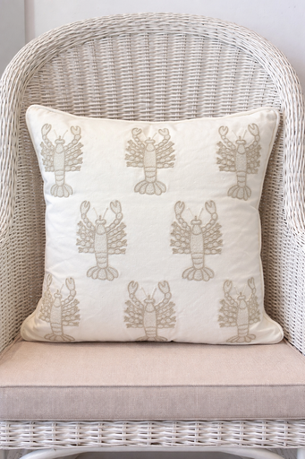 [dec00003] Beige Lobster Thread Cushion Cover  By Decortextil