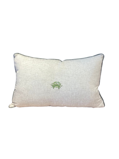 Coastal Green Border Crab Cushion By Decortextil