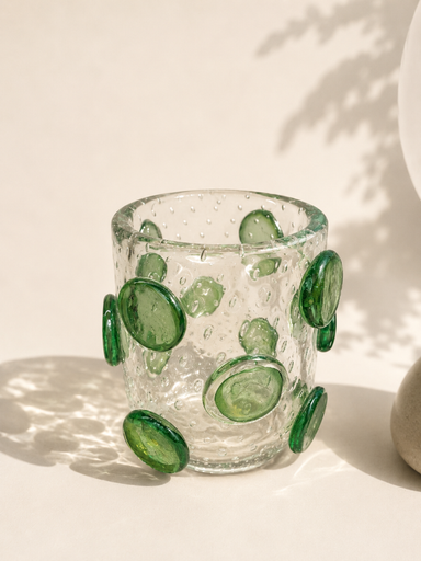 [gil0003] Vase Catapora Crystal with Green Detail by Gileno Design