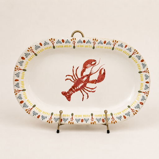 [cs00017] Serving Dish Multicolor Lobster Pattern by Camistef Design