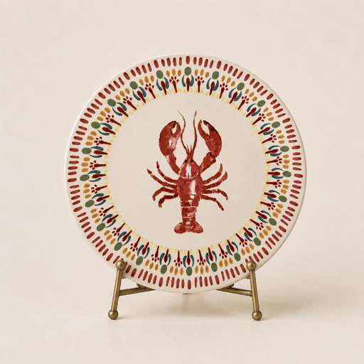 [cs0006] Side plates (set of 6) Lobster Pattern by Camistef Design
