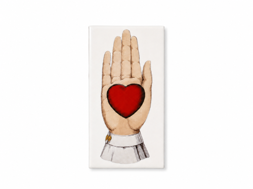 [gre00012] Heart in hand tile 10x20cm by Greghi