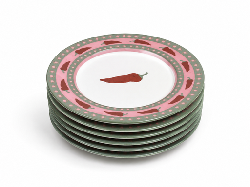 Dessert Plates Set 6 Hot Pepper by Camistef
