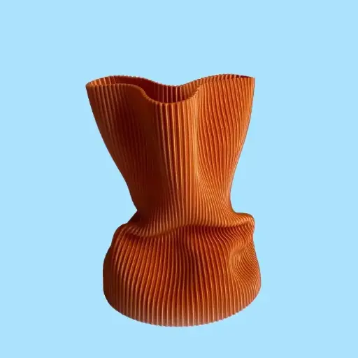 [epe00012] Vase Wrinkle M by É Pedra TERRACOTTA