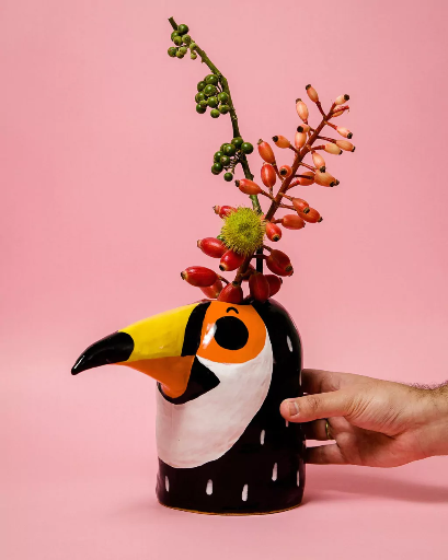 [cer00016] Vase Toucan by Ceramiquinho